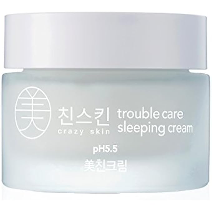 CRAZY SKIN WEAKLY ACIDIC PH LEVEL 5.5 SKIN REPAIR TROUBLE CARE SLEEPING NIGHT CREAM 50G - NATURAL INGREDIENTS FOR DAMAGED & SENSITIVE SKIN/SKIN CALMING & MOISTURIZING - Image 1